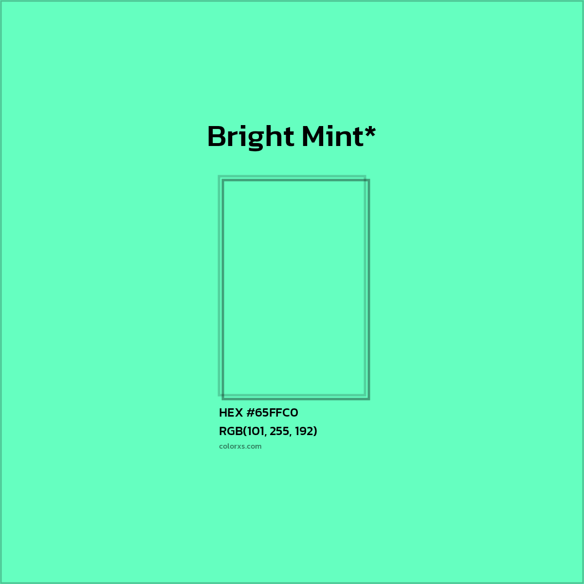#65FFC0 hex color. RGB, RYB, CMYK, HSL, HSV codes and color conversions. Matching color names, palettes, paints.