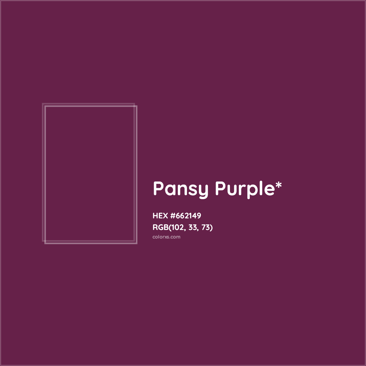#662149 hex color. RGB, RYB, CMYK, HSL, HSV codes and color conversions. Matching color names, palettes, paints.