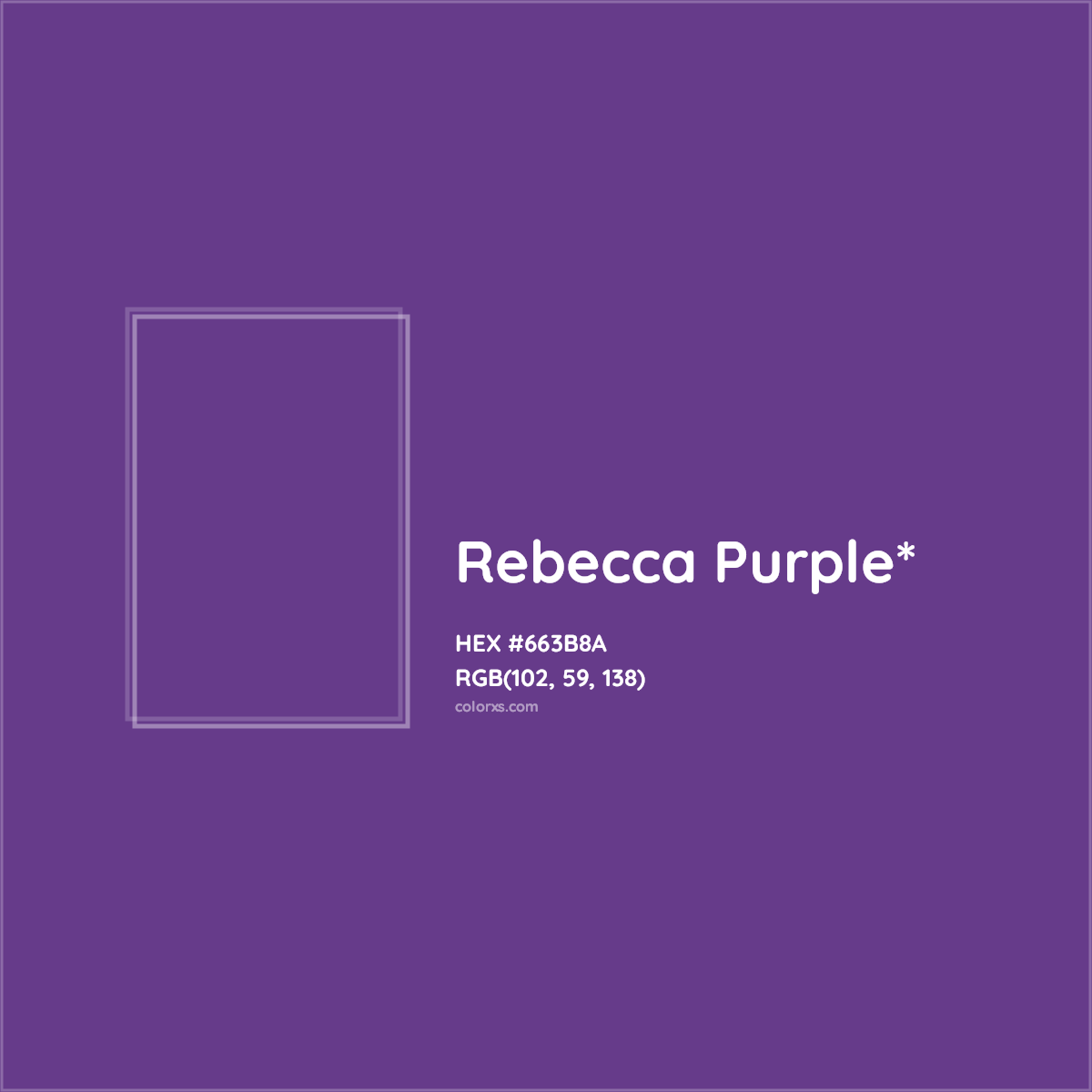 #663B8A hex color. RGB, RYB, CMYK, HSL, HSV codes and color conversions. Matching color names, palettes, paints.