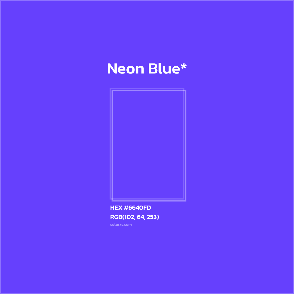 #6640FD hex color. RGB, RYB, CMYK, HSL, HSV codes and color conversions. Matching color names, palettes, paints.
