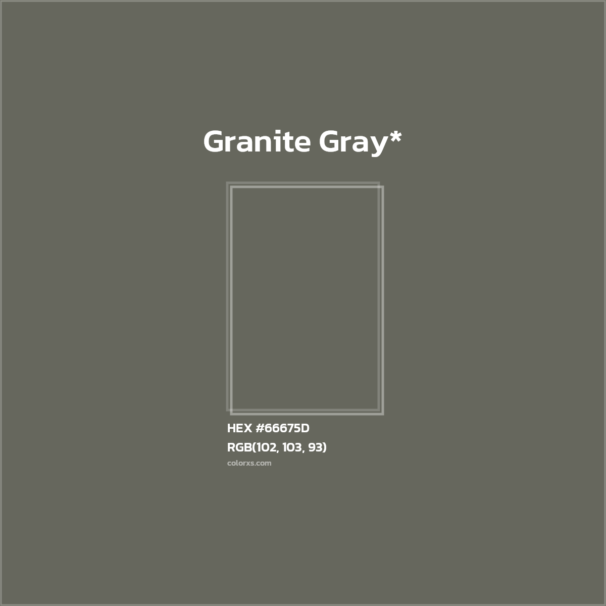 #66675D hex color. RGB, RYB, CMYK, HSL, HSV codes and color conversions. Matching color names, palettes, paints.