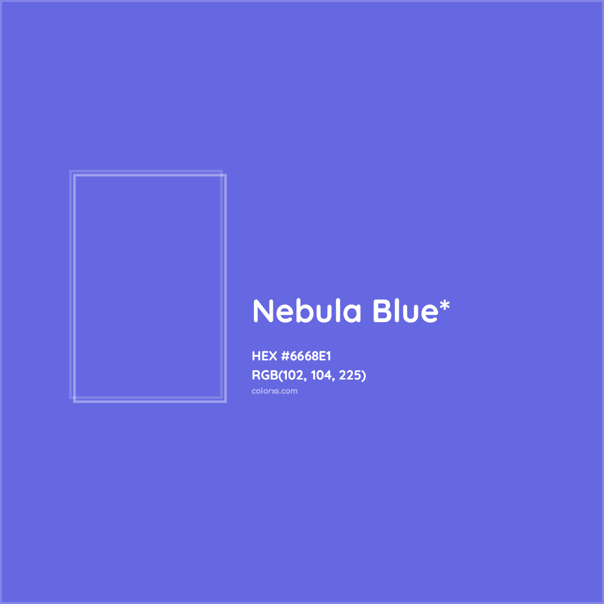 #6668E1 hex color. RGB, RYB, CMYK, HSL, HSV codes and color conversions. Matching color names, palettes, paints.