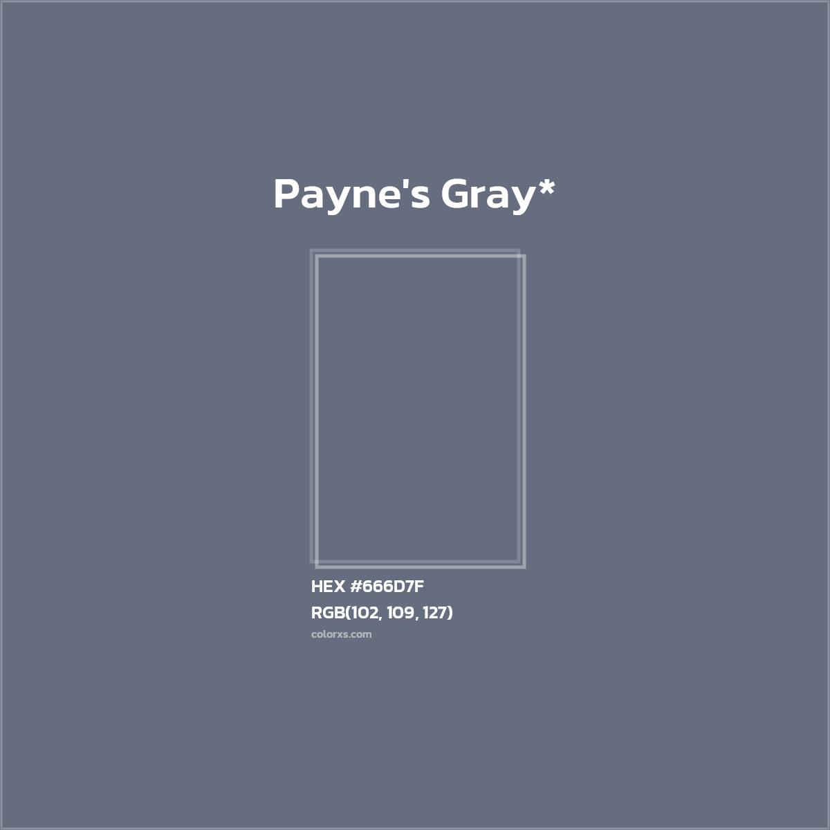 #666D7F hex color. RGB, RYB, CMYK, HSL, HSV codes and color conversions. Matching color names, palettes, paints.