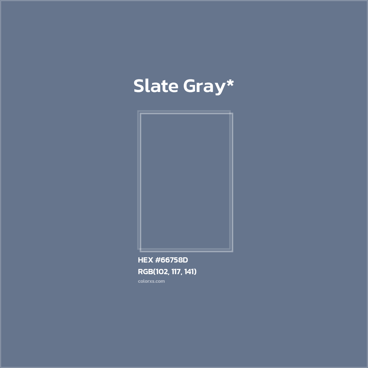 #66758D hex color. RGB, RYB, CMYK, HSL, HSV codes and color conversions. Matching color names, palettes, paints.