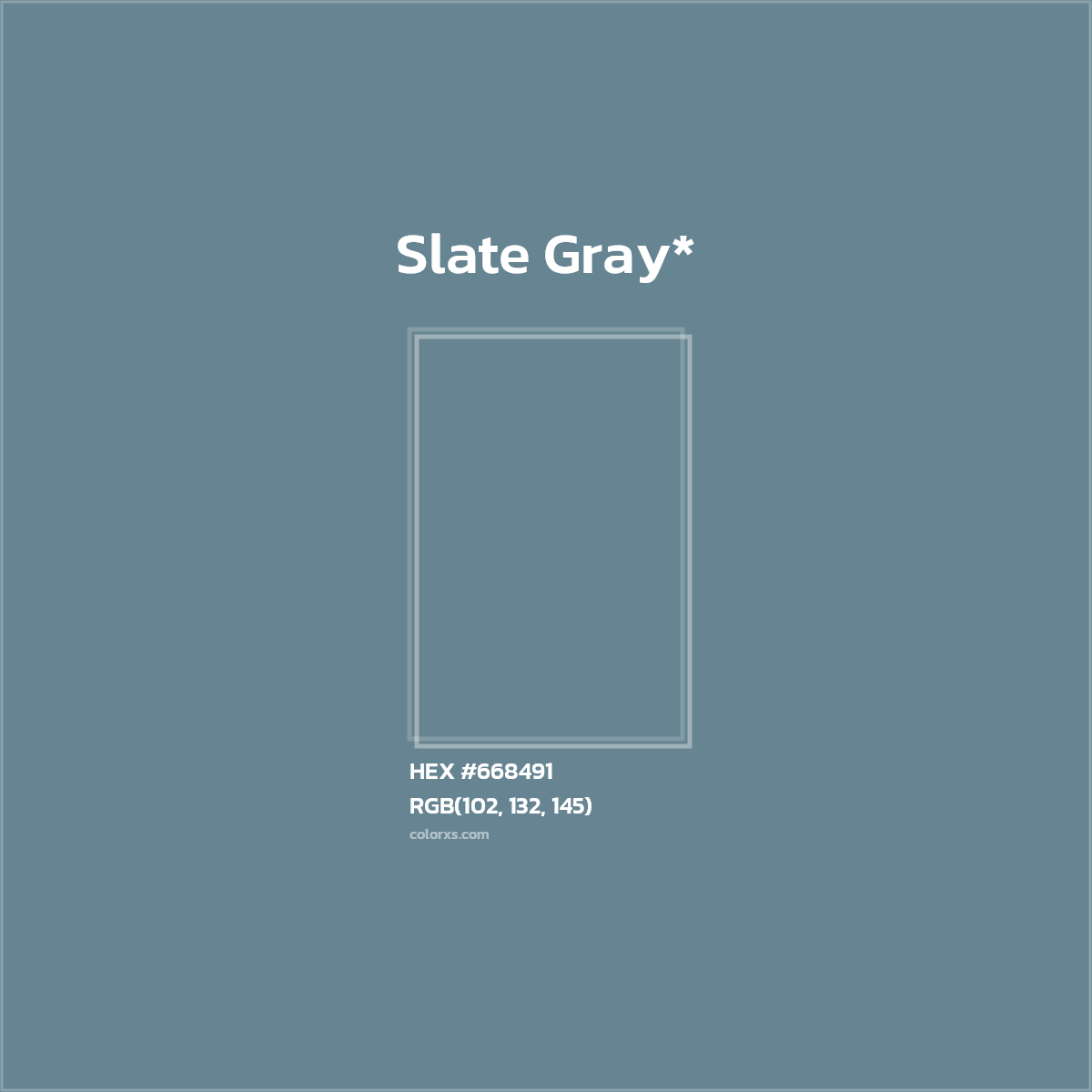 #668491 hex color. RGB, RYB, CMYK, HSL, HSV codes and color conversions. Matching color names, palettes, paints.