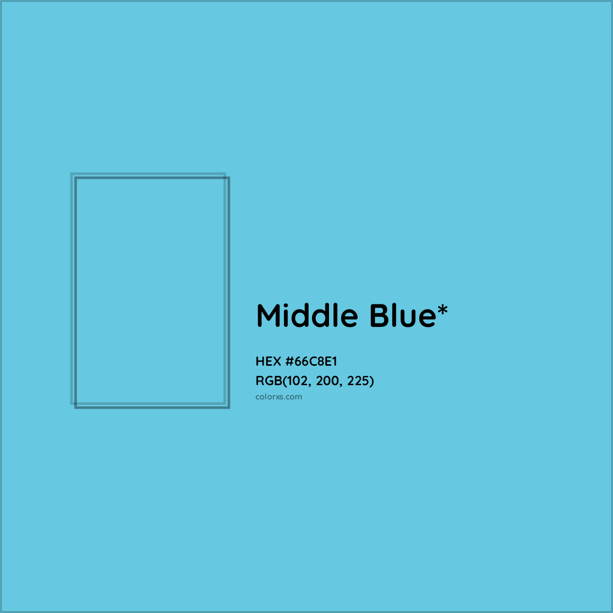 #66C8E1 hex color. RGB, RYB, CMYK, HSL, HSV codes and color conversions. Matching color names, palettes, paints.