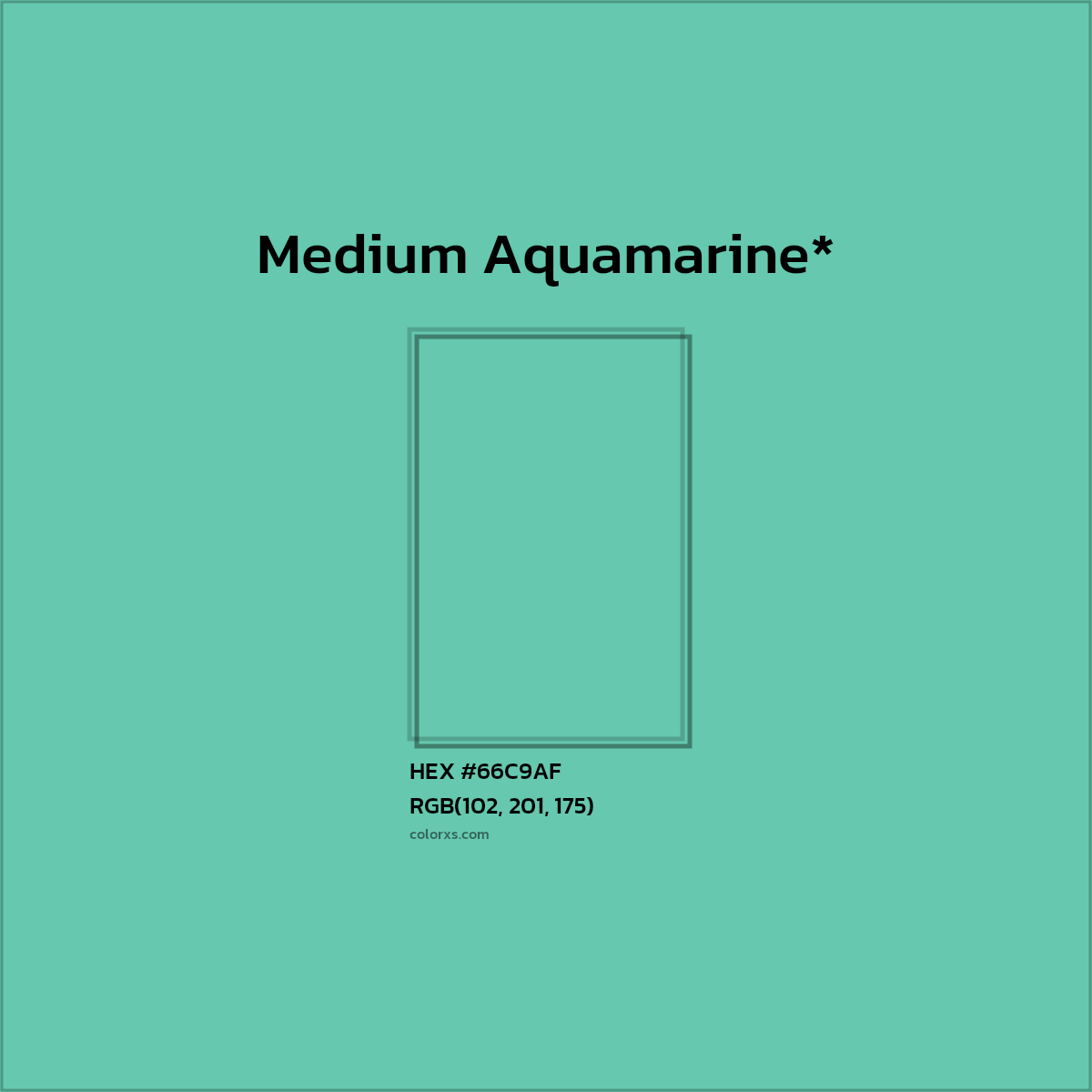 #66C9AF hex color. RGB, RYB, CMYK, HSL, HSV codes and color conversions. Matching color names, palettes, paints.