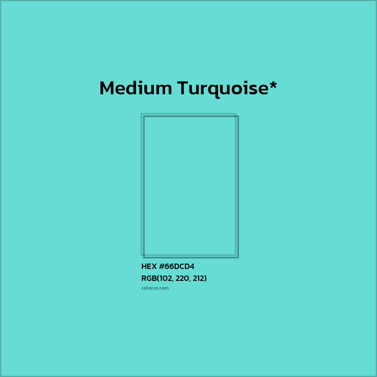 #66DCD4 hex color. RGB, RYB, CMYK, HSL, HSV codes and color conversions. Matching color names, palettes, paints.
