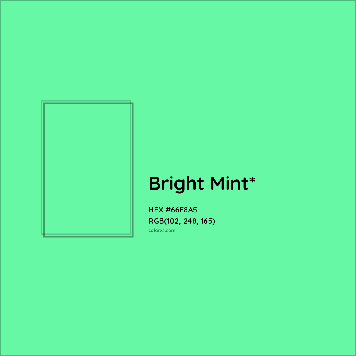 #66F8A5 hex color. RGB, RYB, CMYK, HSL, HSV codes and color conversions. Matching color names, palettes, paints.