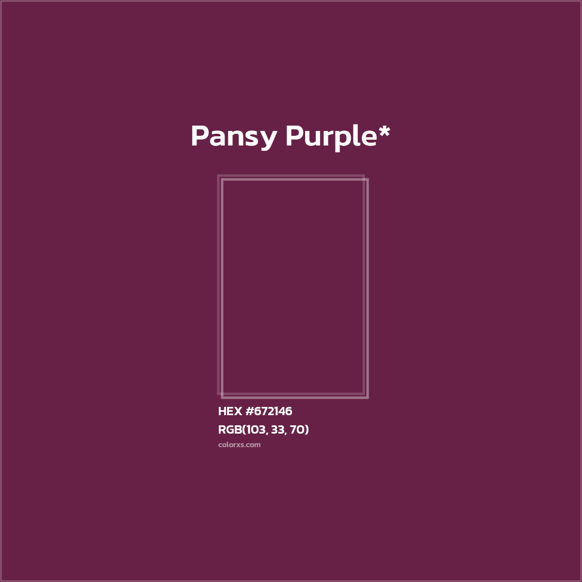 #672146 hex color. RGB, RYB, CMYK, HSL, HSV codes and color conversions. Matching color names, palettes, paints.