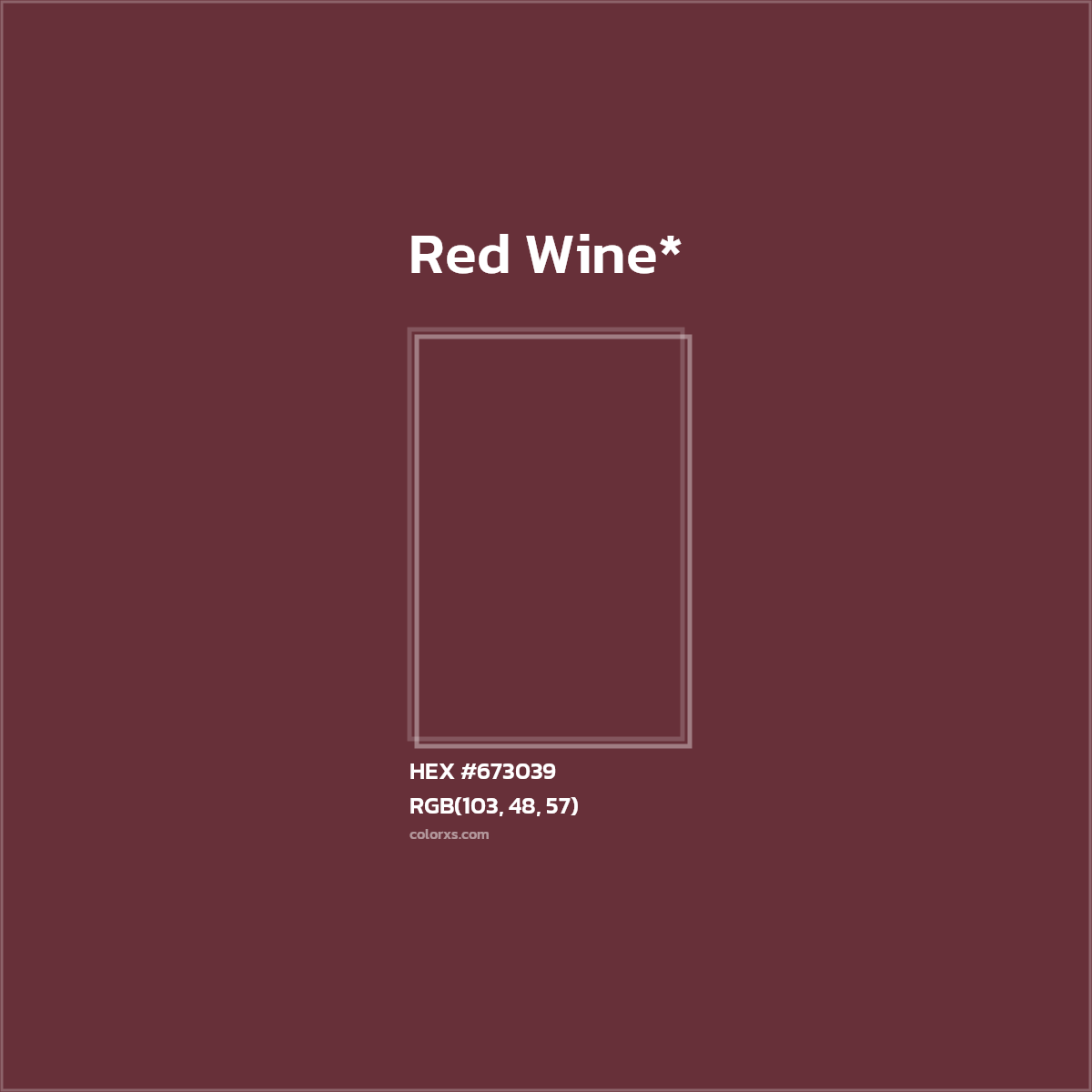 #673039 hex color. RGB, RYB, CMYK, HSL, HSV codes and color conversions. Matching color names, palettes, paints.