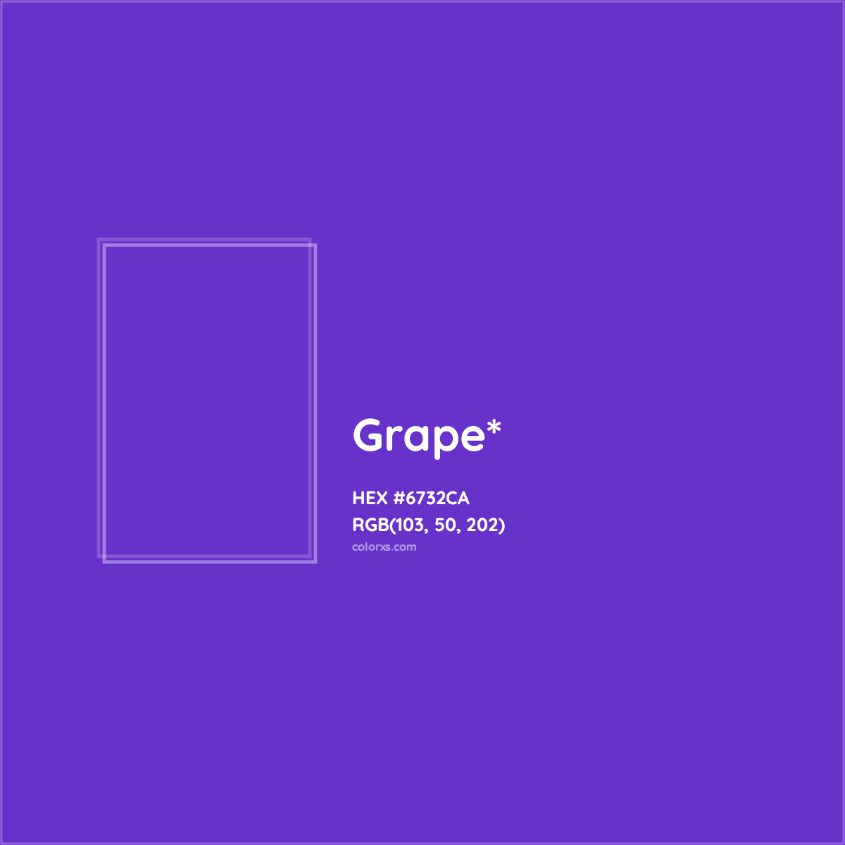 #6732CA hex color. RGB, RYB, CMYK, HSL, HSV codes and color conversions. Matching color names, palettes, paints.