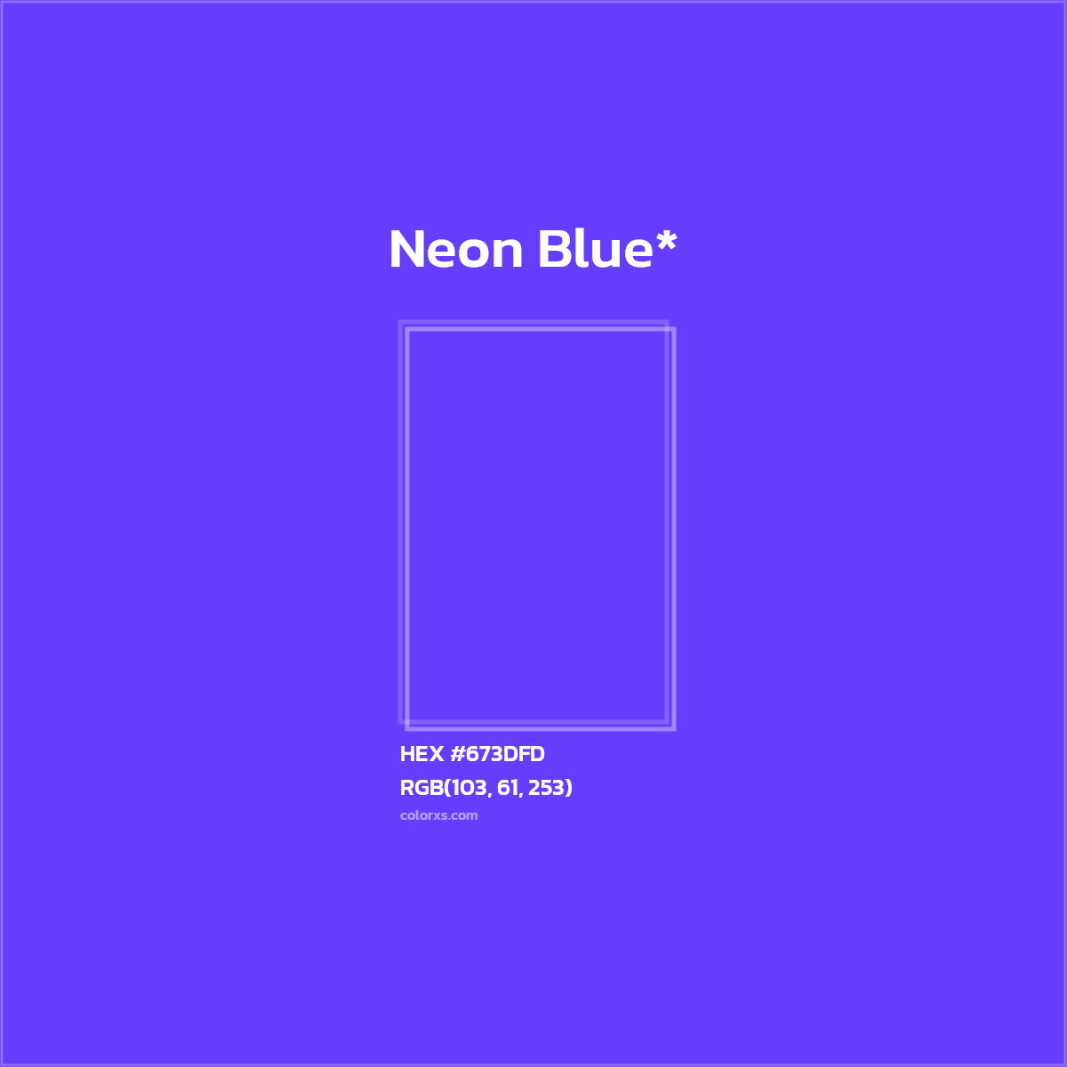 #673DFD hex color. RGB, RYB, CMYK, HSL, HSV codes and color conversions. Matching color names, palettes, paints.