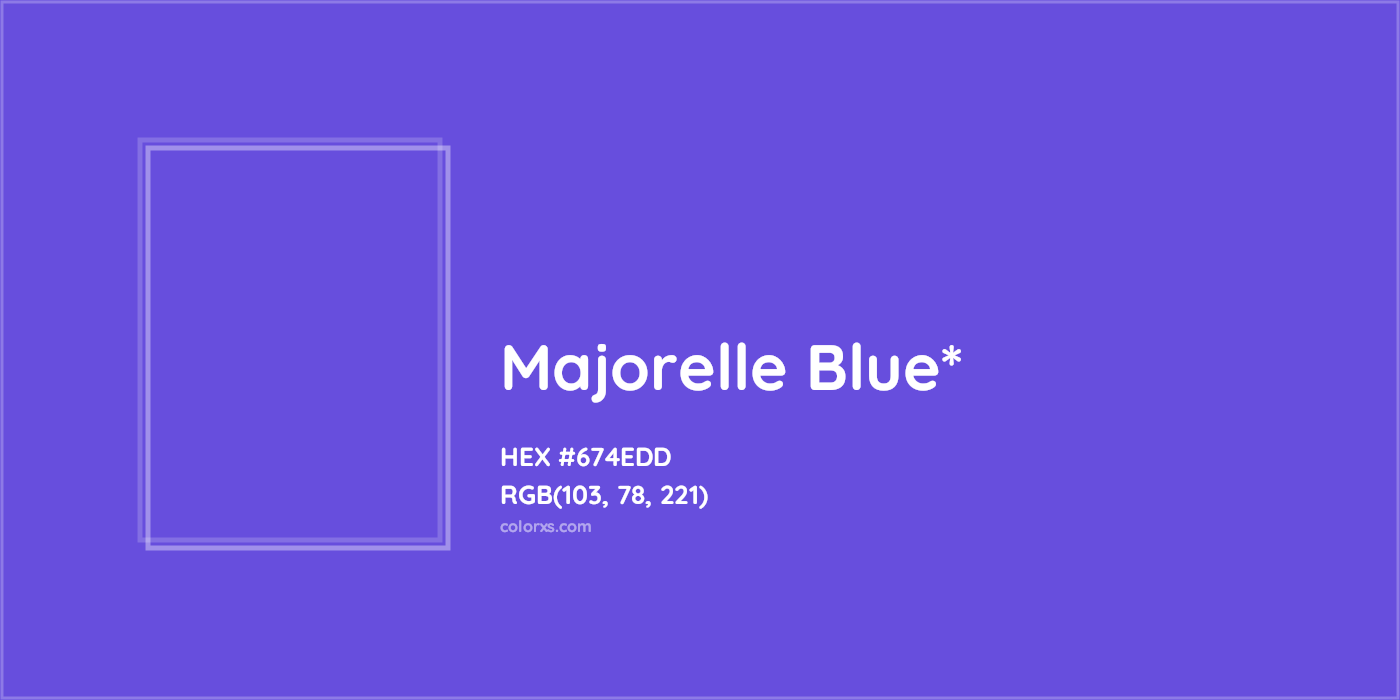 #674EDD hex color. RGB, RYB, CMYK, HSL, HSV codes and color conversions. Matching color names, palettes, paints.