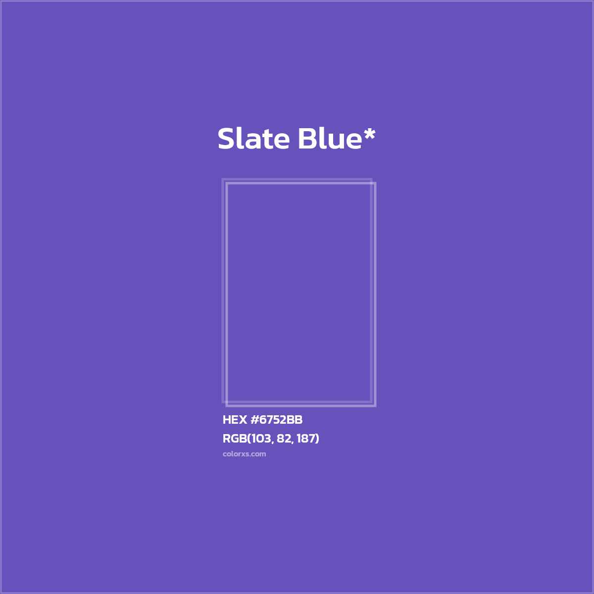 #6752BB hex color. RGB, RYB, CMYK, HSL, HSV codes and color conversions. Matching color names, palettes, paints.