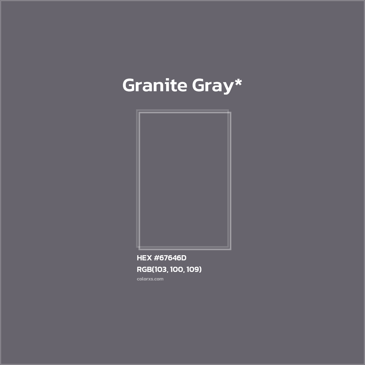 #67646D hex color. RGB, RYB, CMYK, HSL, HSV codes and color conversions. Matching color names, palettes, paints.