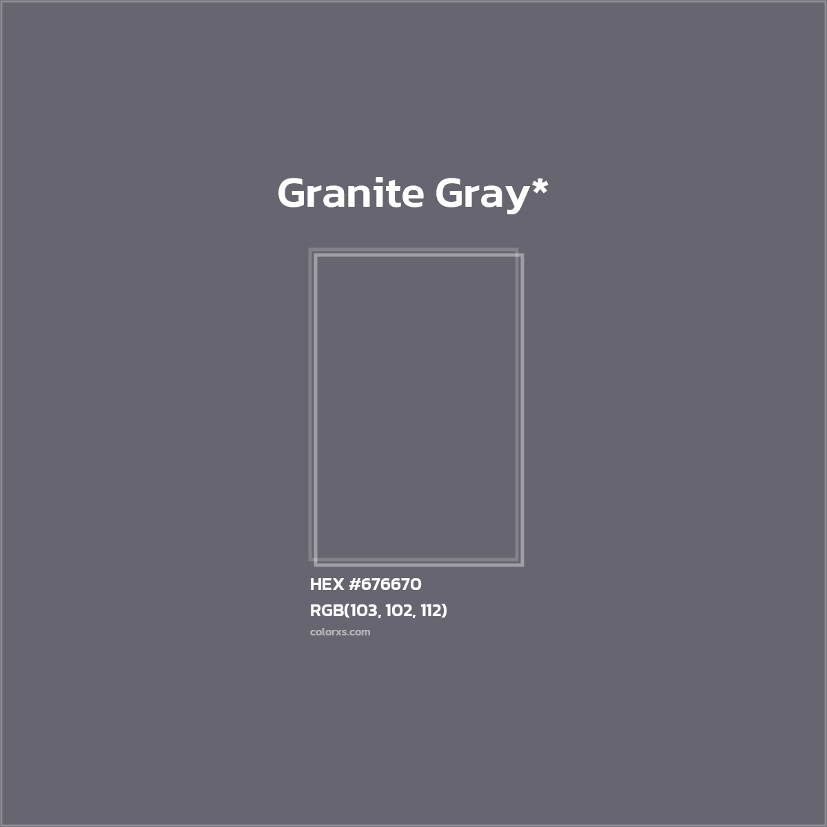 #676670 hex color. RGB, RYB, CMYK, HSL, HSV codes and color conversions. Matching color names, palettes, paints.
