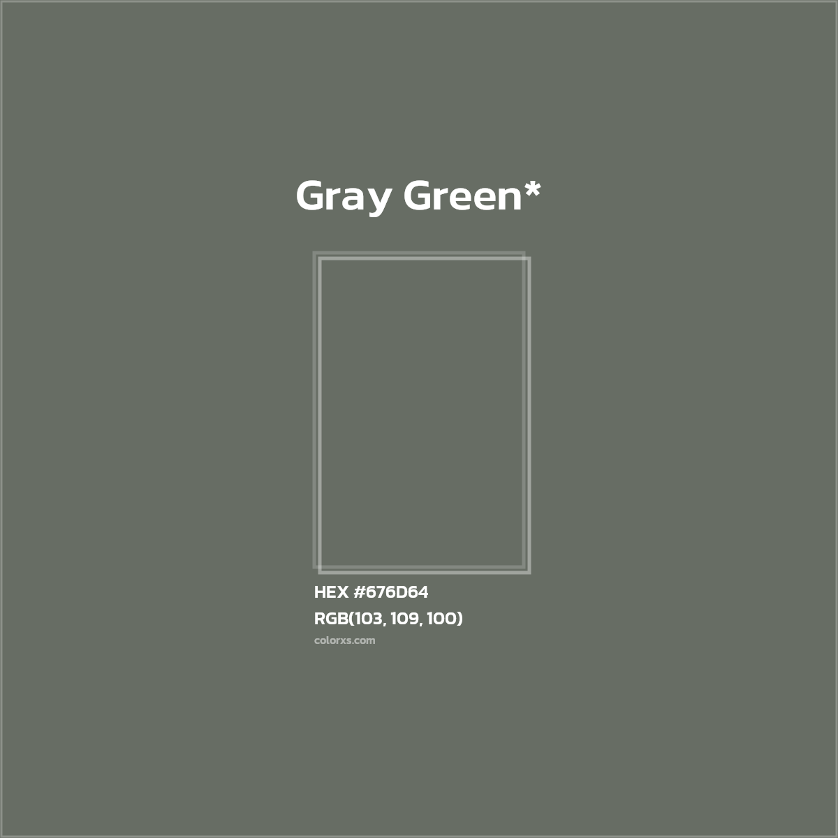 #676D64 hex color. RGB, RYB, CMYK, HSL, HSV codes and color conversions. Matching color names, palettes, paints.