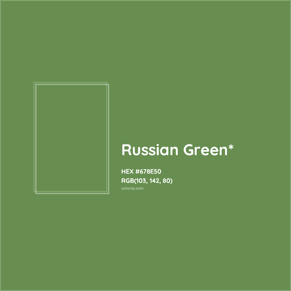 #678E50 hex color. RGB, RYB, CMYK, HSL, HSV codes and color conversions. Matching color names, palettes, paints.