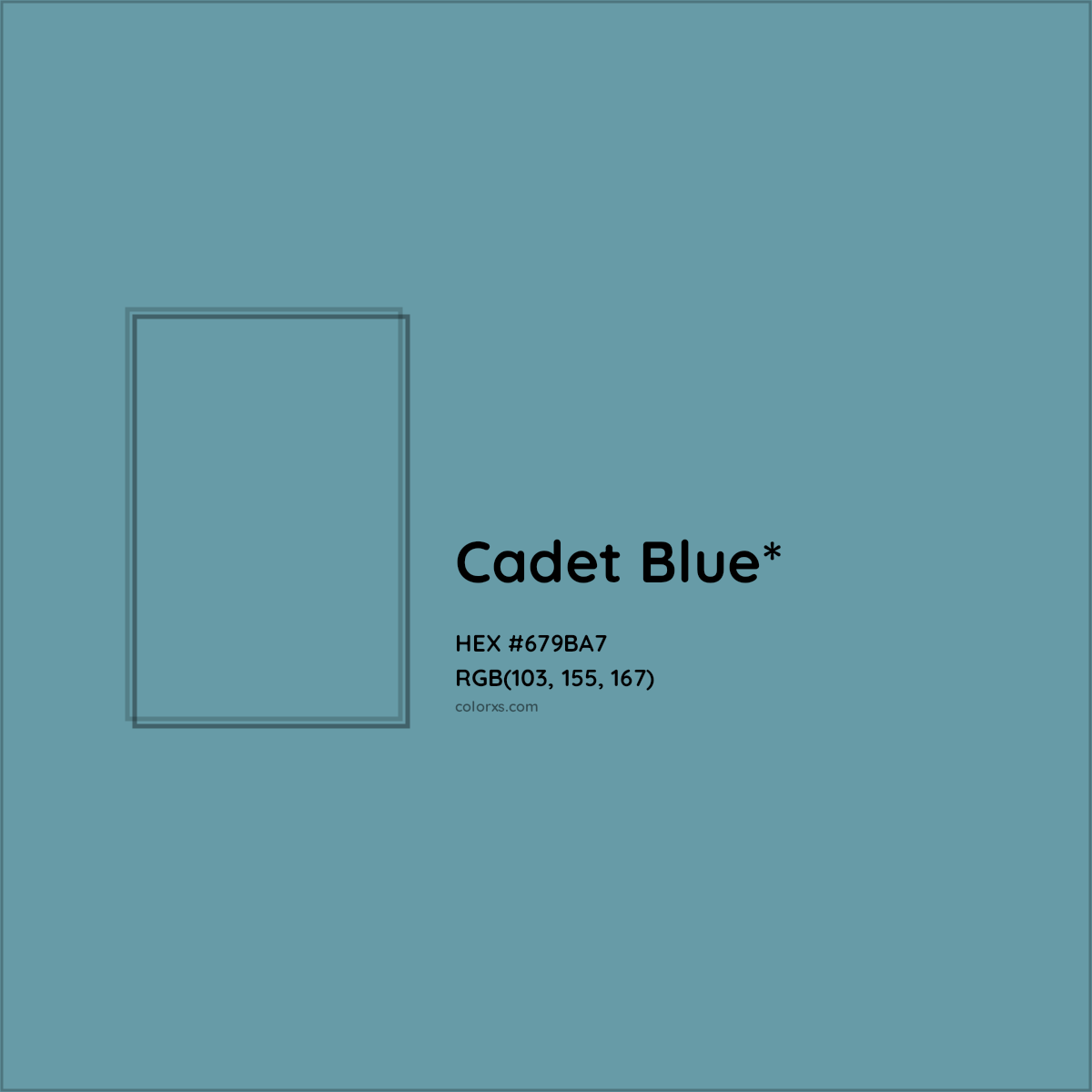 #679BA7 hex color. RGB, RYB, CMYK, HSL, HSV codes and color conversions. Matching color names, palettes, paints.