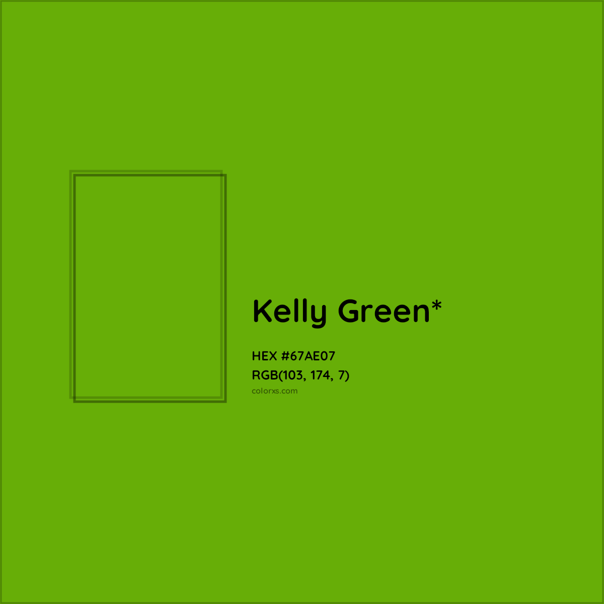#67AE07 hex color. RGB, RYB, CMYK, HSL, HSV codes and color conversions. Matching color names, palettes, paints.