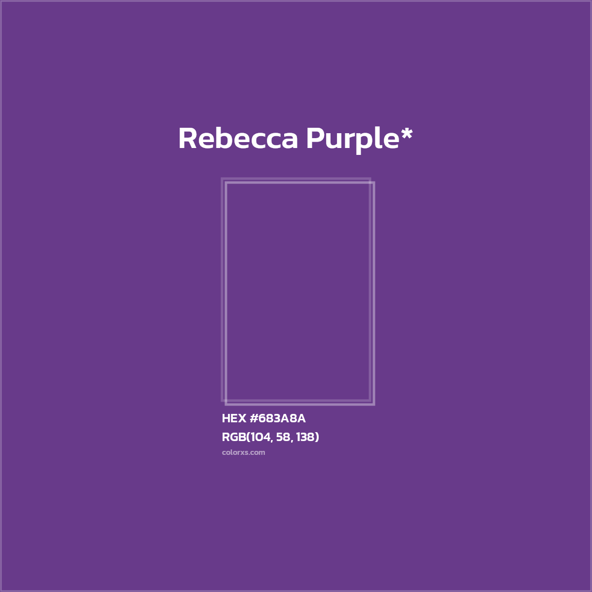 #683A8A hex color. RGB, RYB, CMYK, HSL, HSV codes and color conversions. Matching color names, palettes, paints.