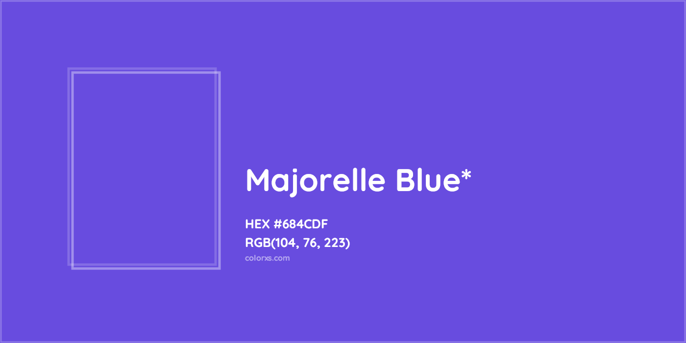 #684CDF hex color. RGB, RYB, CMYK, HSL, HSV codes and color conversions. Matching color names, palettes, paints.