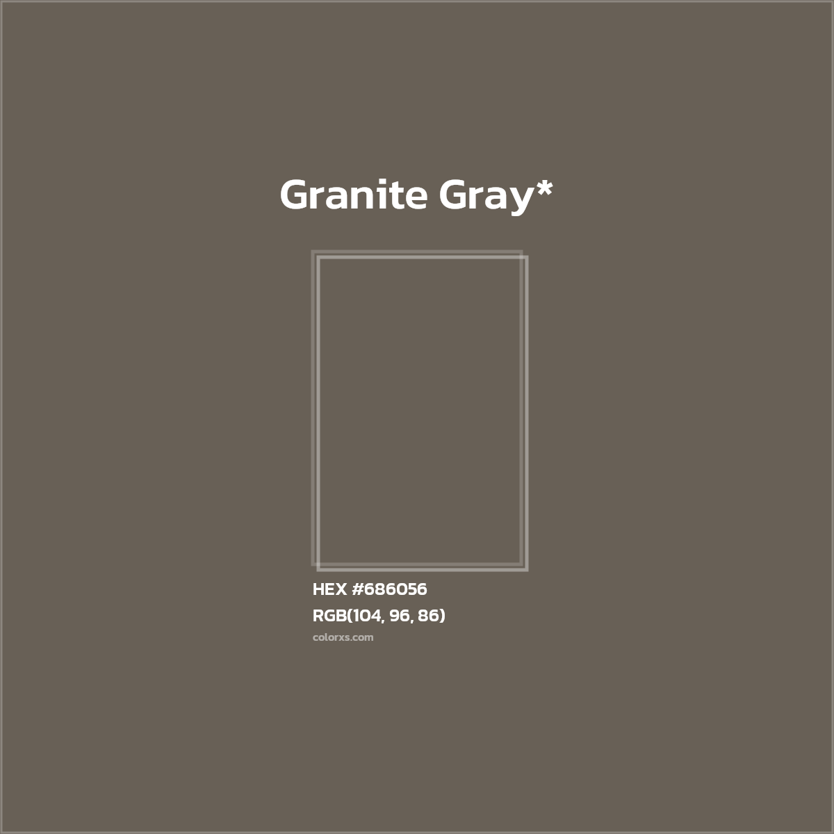 #686056 hex color. RGB, RYB, CMYK, HSL, HSV codes and color conversions. Matching color names, palettes, paints.