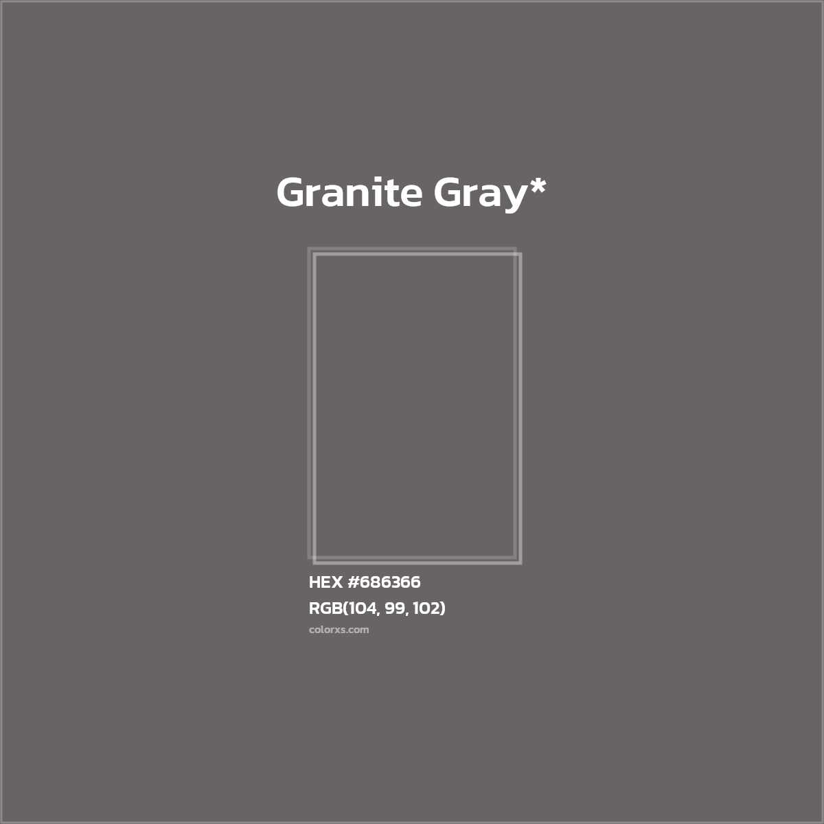 #686366 hex color. RGB, RYB, CMYK, HSL, HSV codes and color conversions. Matching color names, palettes, paints.
