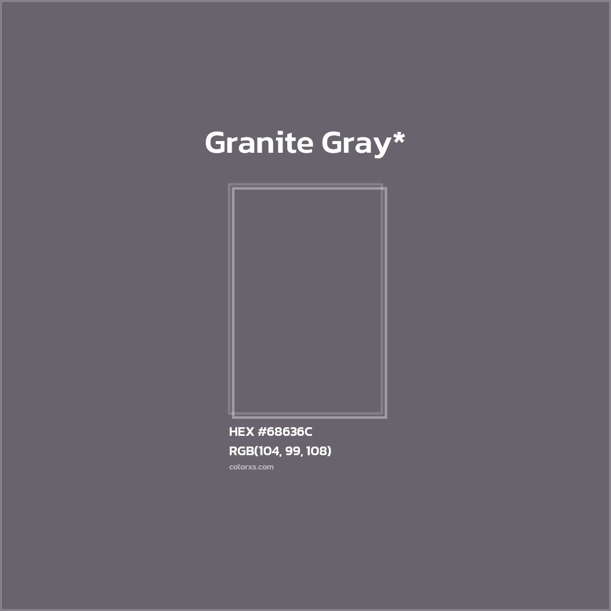 #68636C hex color. RGB, RYB, CMYK, HSL, HSV codes and color conversions. Matching color names, palettes, paints.