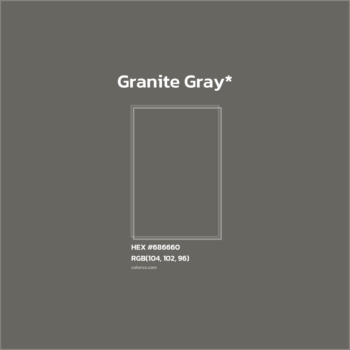 #686660 hex color. RGB, RYB, CMYK, HSL, HSV codes and color conversions. Matching color names, palettes, paints.