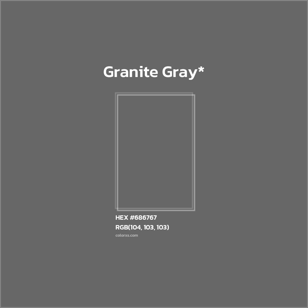 #686767 hex color. RGB, RYB, CMYK, HSL, HSV codes and color conversions. Matching color names, palettes, paints.