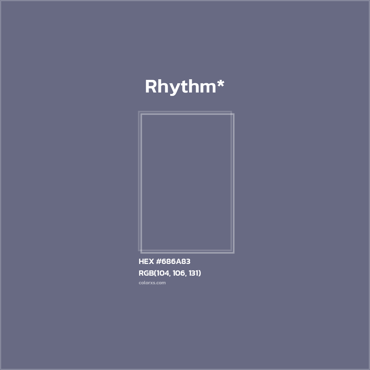#686A83 hex color. RGB, RYB, CMYK, HSL, HSV codes and color conversions. Matching color names, palettes, paints.