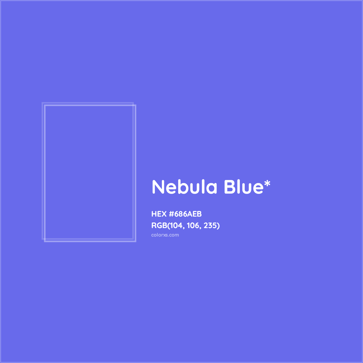 #686AEB hex color. RGB, RYB, CMYK, HSL, HSV codes and color conversions. Matching color names, palettes, paints.