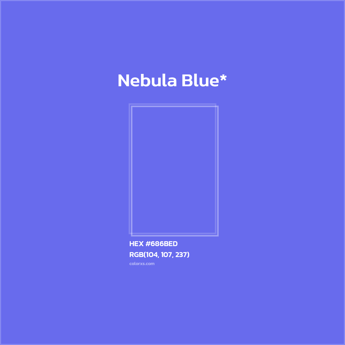 #686BED hex color. RGB, RYB, CMYK, HSL, HSV codes and color conversions. Matching color names, palettes, paints.