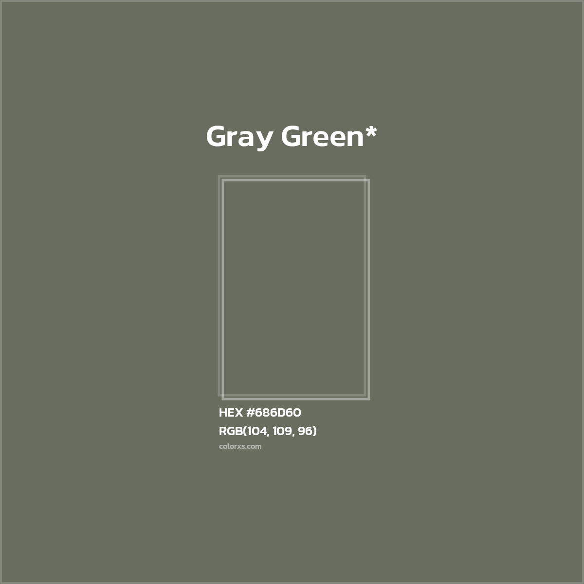 #686D60 hex color. RGB, RYB, CMYK, HSL, HSV codes and color conversions. Matching color names, palettes, paints.