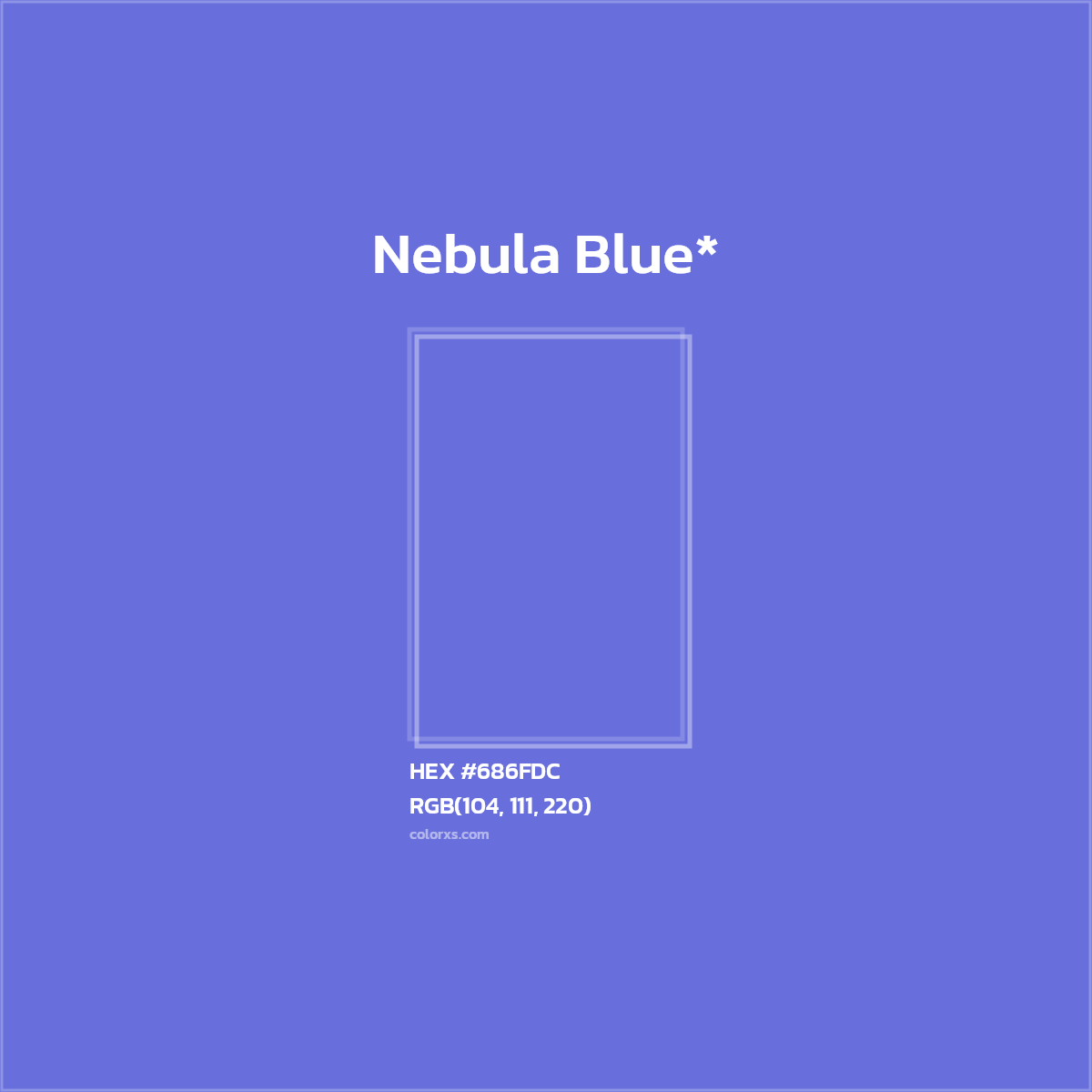 #686FDC hex color. RGB, RYB, CMYK, HSL, HSV codes and color conversions. Matching color names, palettes, paints.