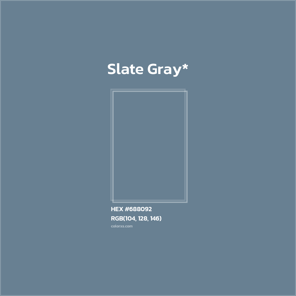 #688092 hex color. RGB, RYB, CMYK, HSL, HSV codes and color conversions. Matching color names, palettes, paints.