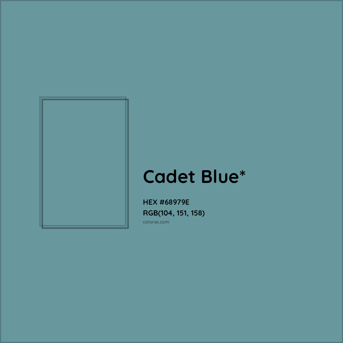 #68979E hex color. RGB, RYB, CMYK, HSL, HSV codes and color conversions. Matching color names, palettes, paints.