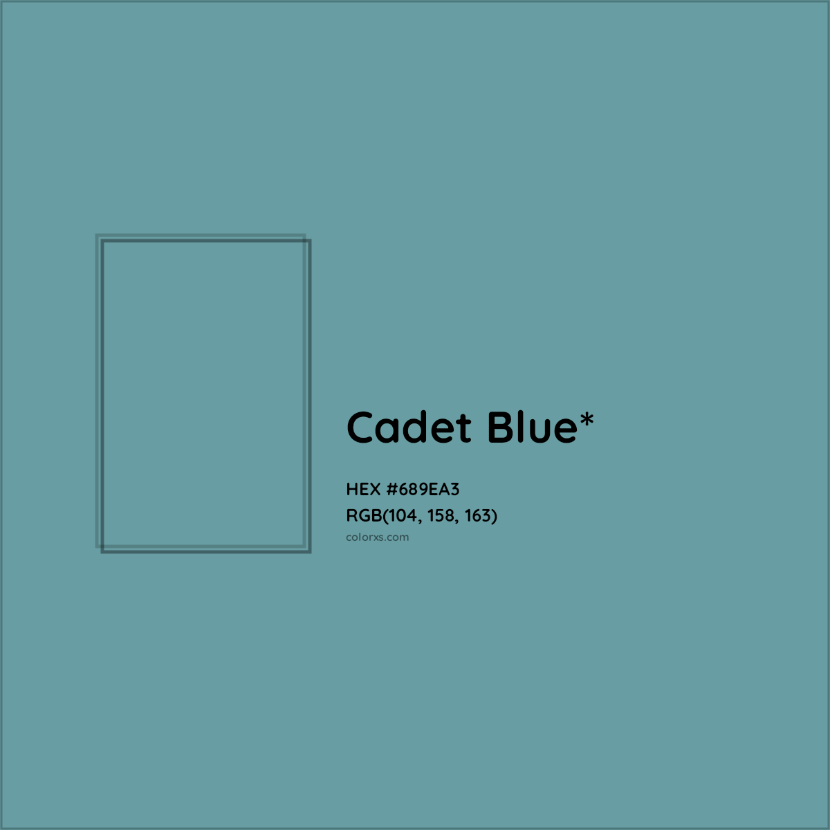 #689EA3 hex color. RGB, RYB, CMYK, HSL, HSV codes and color conversions. Matching color names, palettes, paints.