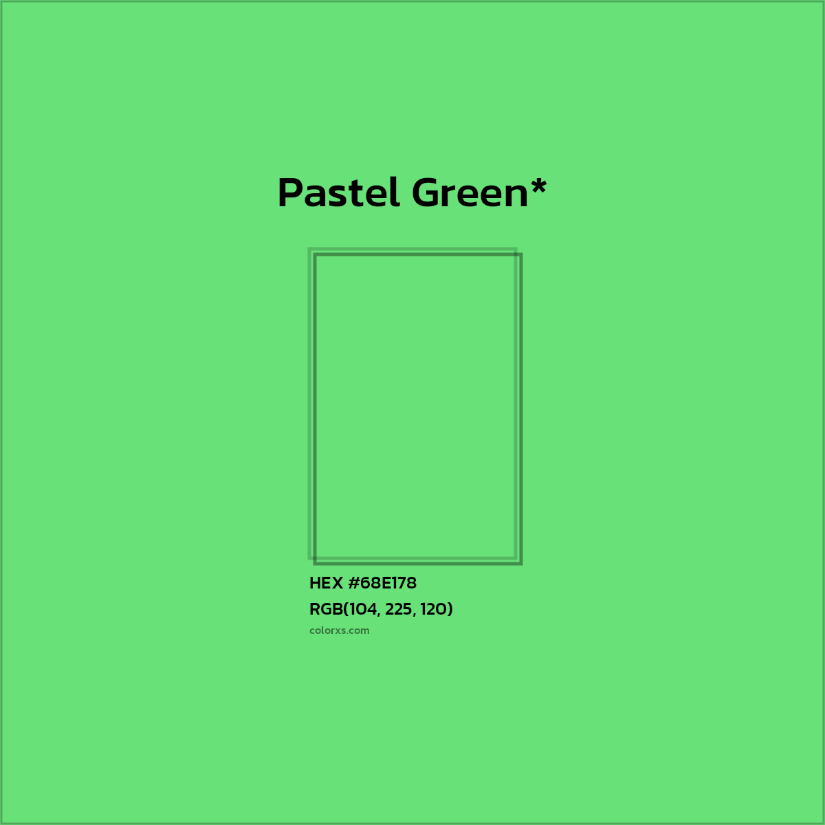 #68E178 hex color. RGB, RYB, CMYK, HSL, HSV codes and color conversions. Matching color names, palettes, paints.