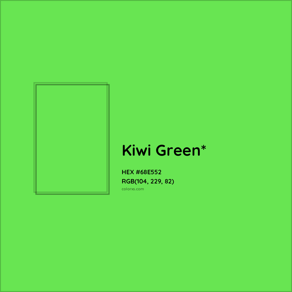#68E552 hex color. RGB, RYB, CMYK, HSL, HSV codes and color conversions. Matching color names, palettes, paints.