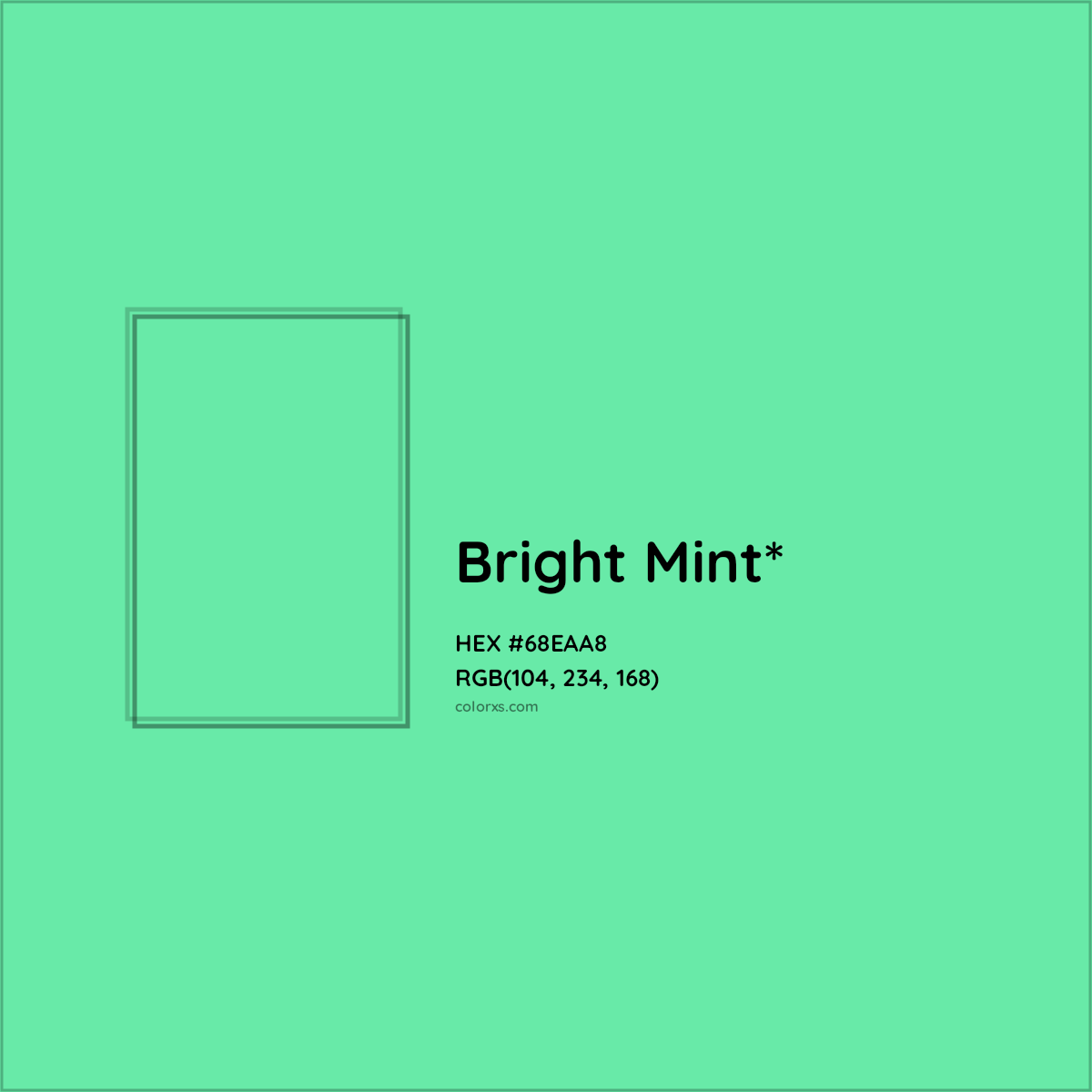 #68EAA8 hex color. RGB, RYB, CMYK, HSL, HSV codes and color conversions. Matching color names, palettes, paints.