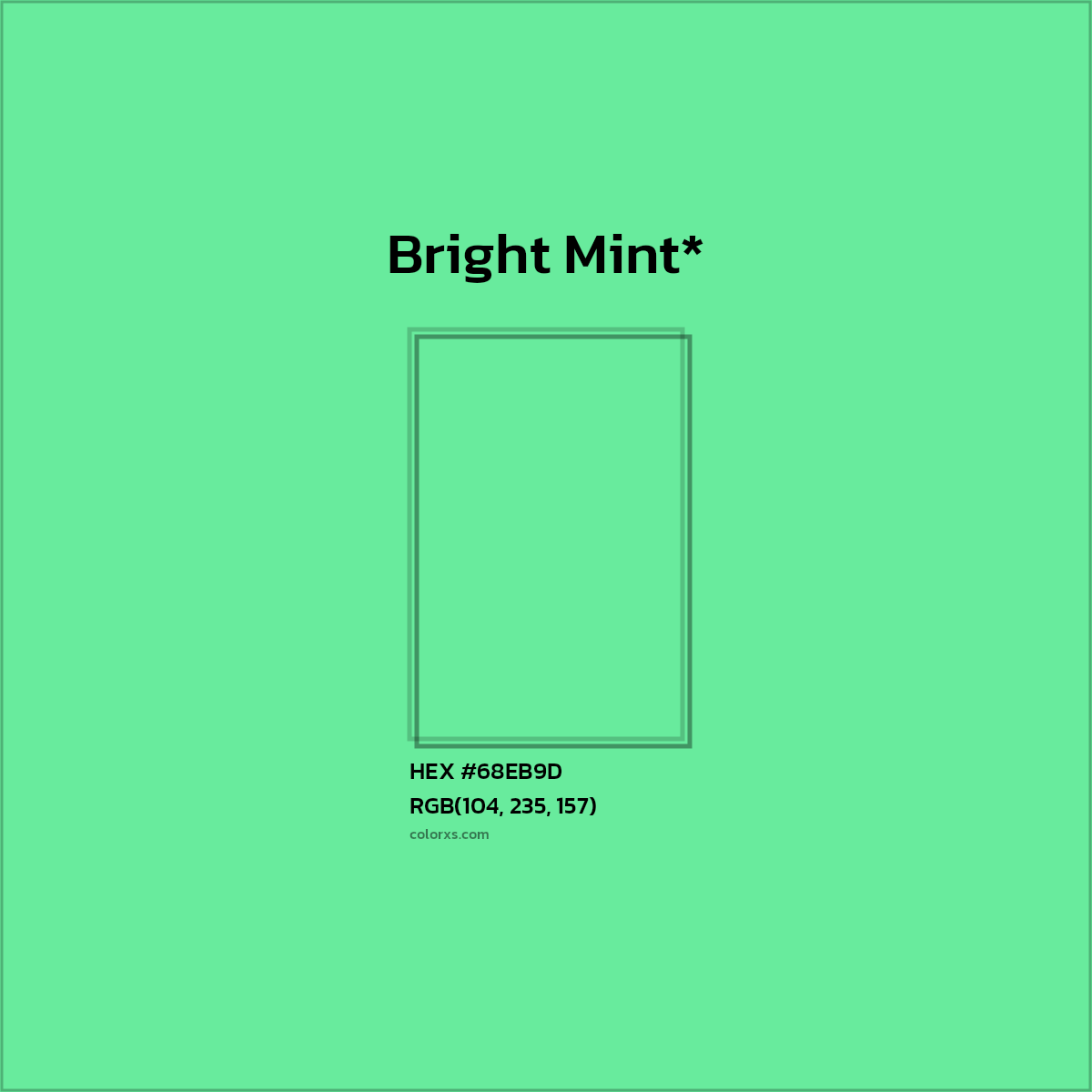 #68EB9D hex color. RGB, RYB, CMYK, HSL, HSV codes and color conversions. Matching color names, palettes, paints.