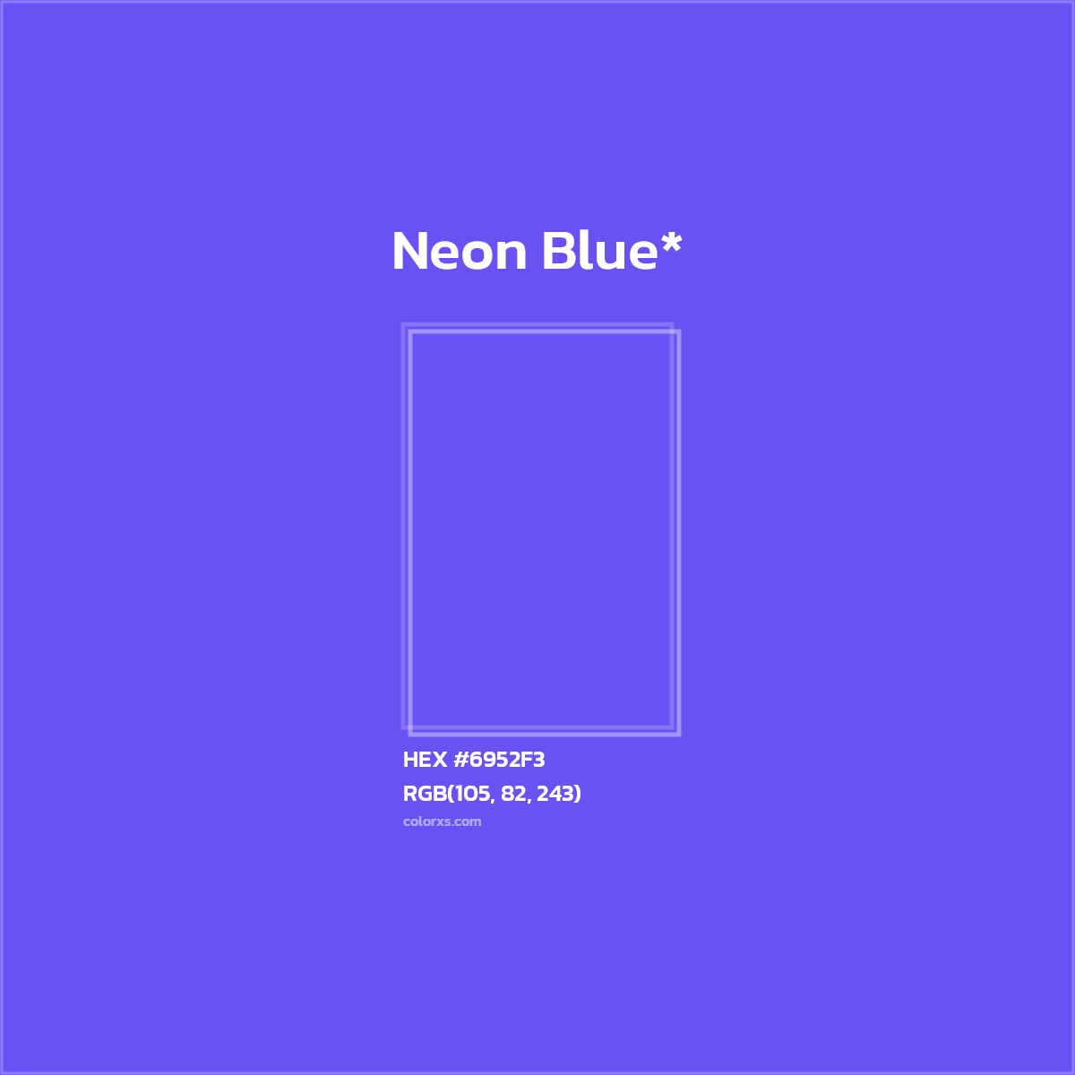 #6952F3 hex color. RGB, RYB, CMYK, HSL, HSV codes and color conversions. Matching color names, palettes, paints.