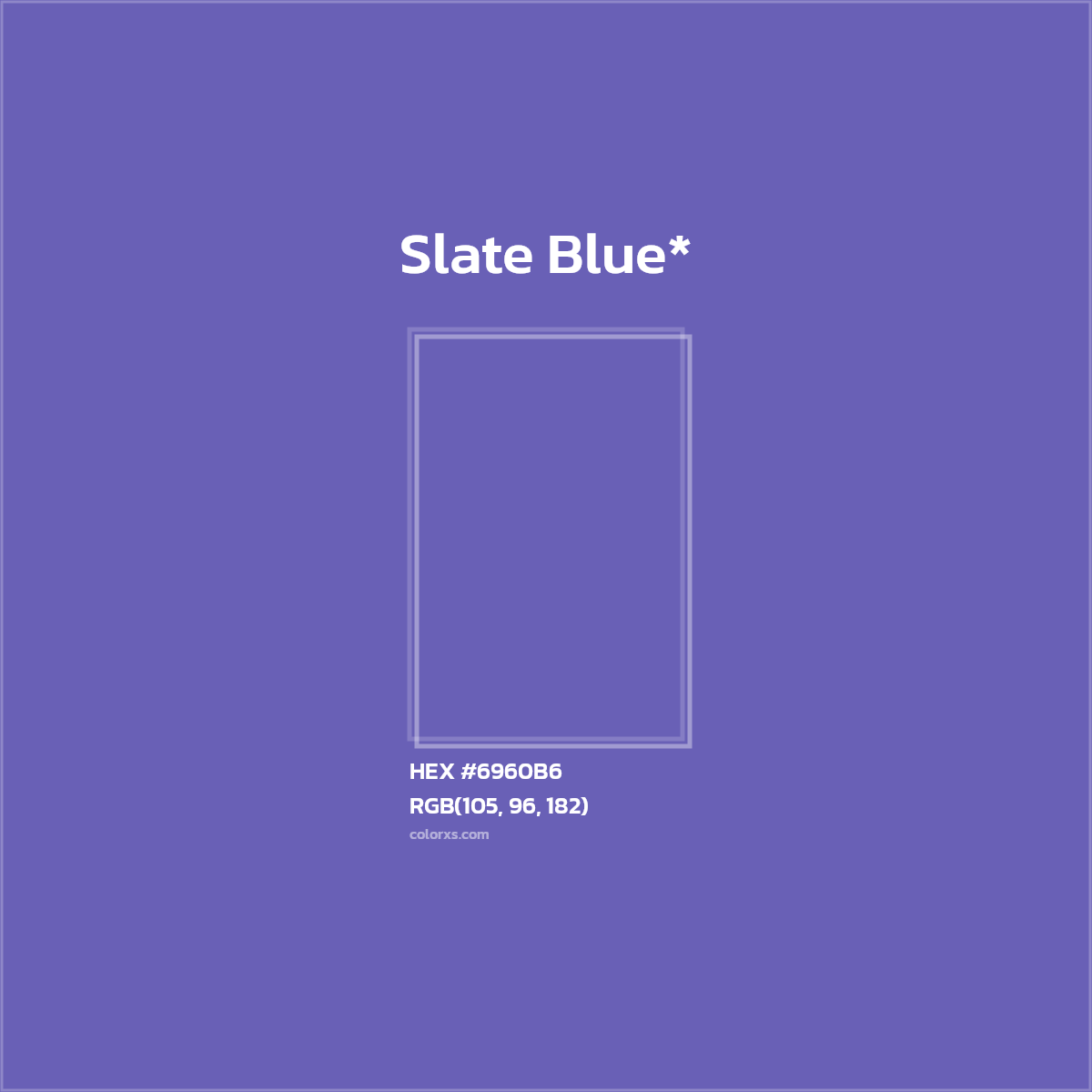 #6960B6 hex color. RGB, RYB, CMYK, HSL, HSV codes and color conversions. Matching color names, palettes, paints.