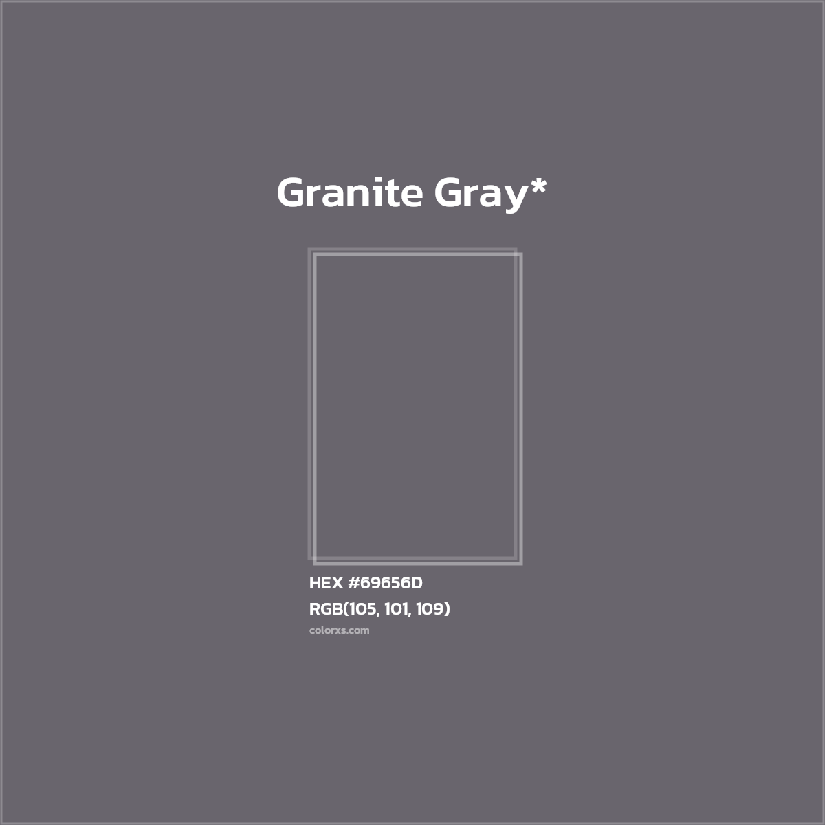 #69656D hex color. RGB, RYB, CMYK, HSL, HSV codes and color conversions. Matching color names, palettes, paints.