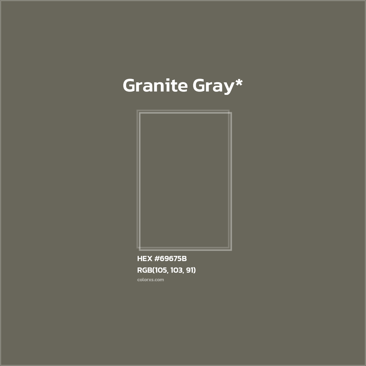 #69675B hex color. RGB, RYB, CMYK, HSL, HSV codes and color conversions. Matching color names, palettes, paints.