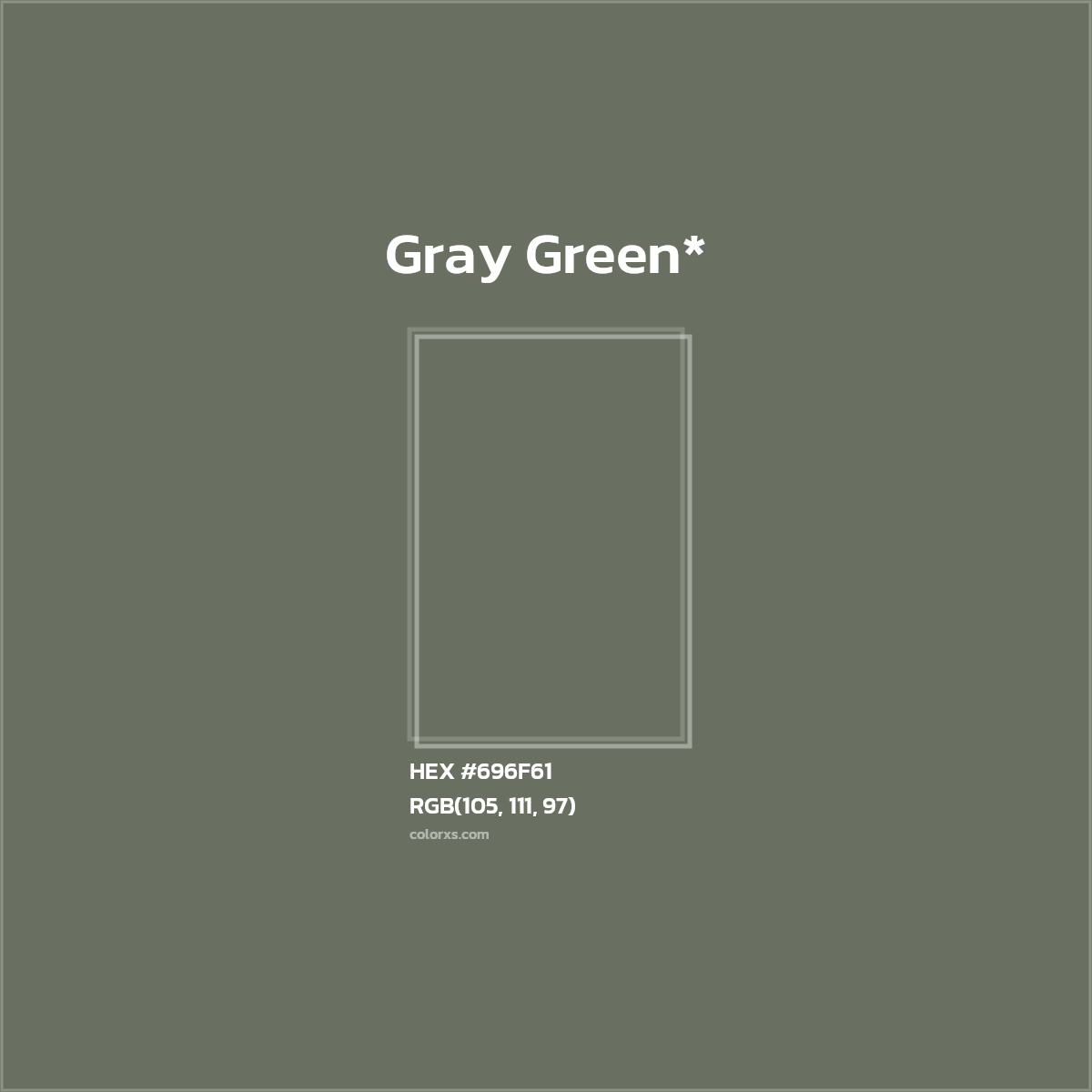 #696F61 hex color. RGB, RYB, CMYK, HSL, HSV codes and color conversions. Matching color names, palettes, paints.