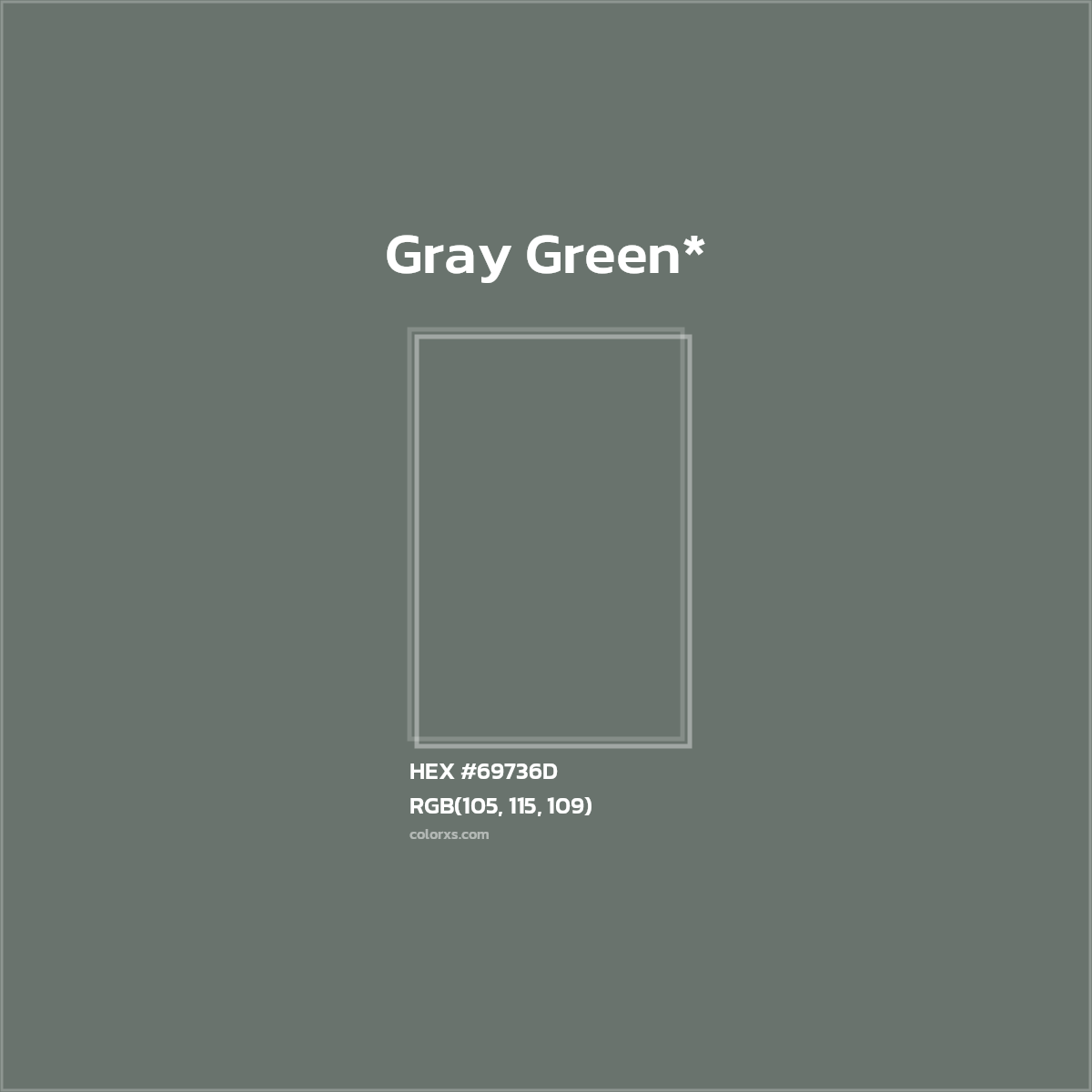 #69736D hex color. RGB, RYB, CMYK, HSL, HSV codes and color conversions. Matching color names, palettes, paints.